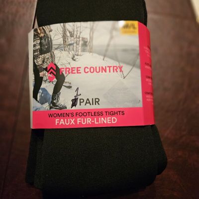 NEW - Free Country 1 Pair Women's Footless Tights Faux Fur Lined M/L